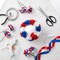100-Pack: Patriotic Tri-Color Carnation Picks, 5" Stems, 3.5" Wide, Artificial Flowers, Floral Picks, Floral Home by Artificial Flowers